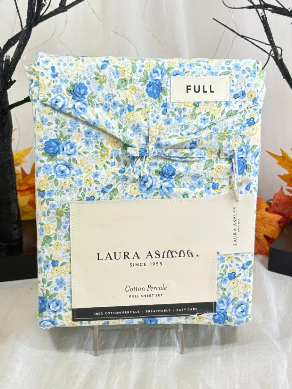 Laura Ashley Rowena Cotton FULL Sheet Set 4pc Cottage Farmhouse Chic Floral New
